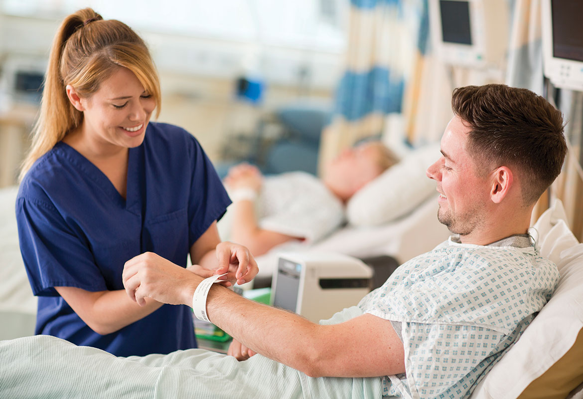 Patient wristband printing