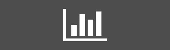 white graphs icon against an grey background