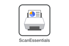 Grey scanner icon with colour paper, ScanEssentials