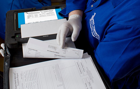 Pest control documentation with Brother PJ printer in case