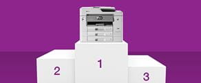 Profesionální řada inkoustových tiskáren Brother řady x umístěná na horní části platformy
