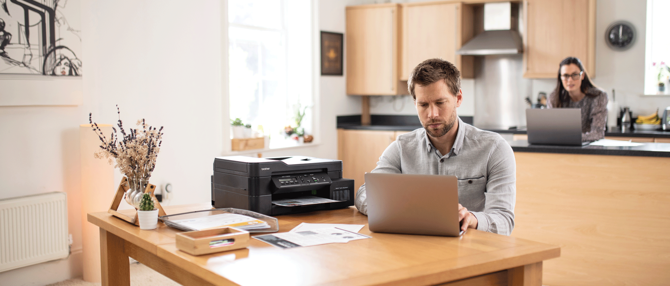 inkjet printer Brother MFC-J895DW sat on table