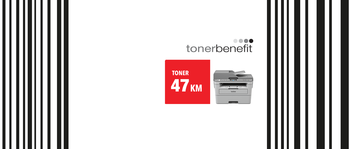Tonerbenefit image with Brother MFC-B7715DW and sticker