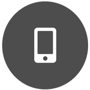 Sivý kruh s  bielou ikonou mobilného telefónu