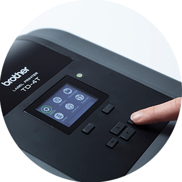 Imprimantă de etichete desktop Brother TD-4T cu butoane de apăsare cu degetul