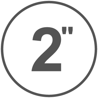 Сив текст "2-инча" в сив кръг с прозрачен фон