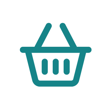 Zöld bevásárló kosár ikonra