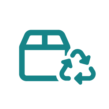 Zelená ikonka krabice s logom recyklácie