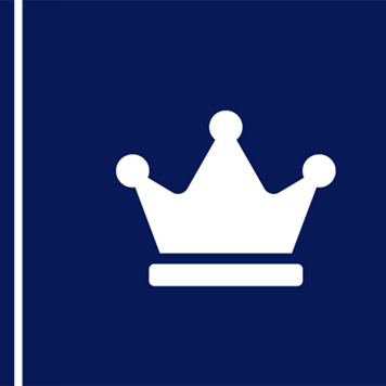 Tmavě modré pozadí s ikonou koruny