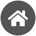 Икона с бяла къща на сив фон