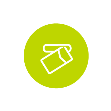 Zelená ikona zobrazující odeslání obálky do poštovní schránky