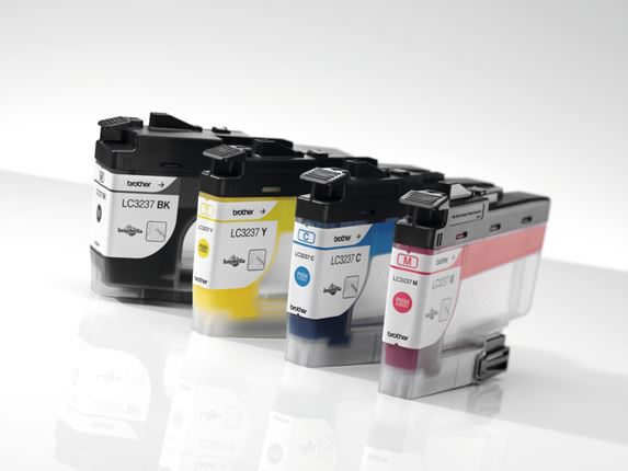 Multiple colours of Brother LC3237 ink cartridges