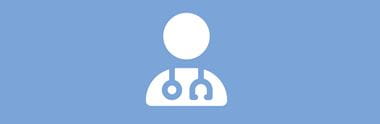 Lékařská ikona na modrém pozadí