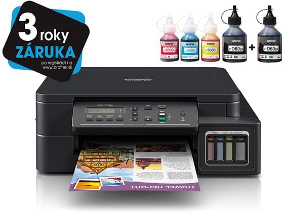 Brother InkBenefit Plus Inkjet Printer DCP-T510W with 3 Years Warranty Logotype and Ink Bottles
