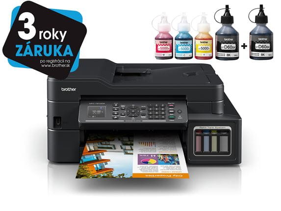 Brother InkBenefit Plus inkjet printer MFC-T910DW with 3YW logotype and ink bottles