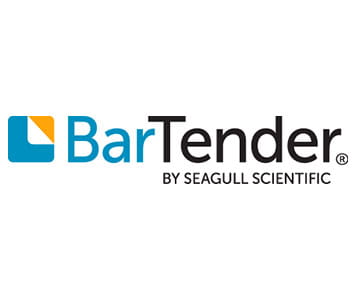 BarTender logo u boji na bijeloj pozadini