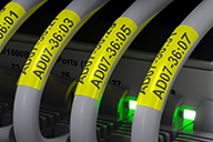 Brother TZe-SL651,  bandă de etichete negru pe galben, cu autolaminare, pentru marcarea cablurilor de rețea
