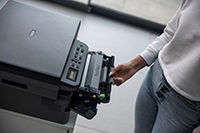 Mono toner being removed from laser printer