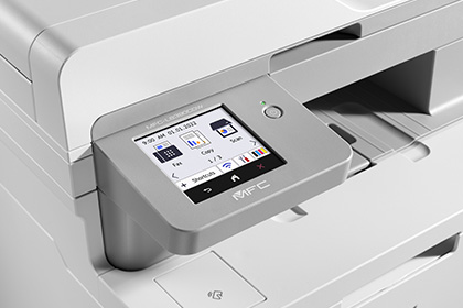 Zbliżenie na ekran urządzenia Brother MFC-L8390CDW