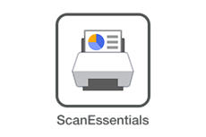 Сива икона на скенер с цветен документ, ScanEssentials