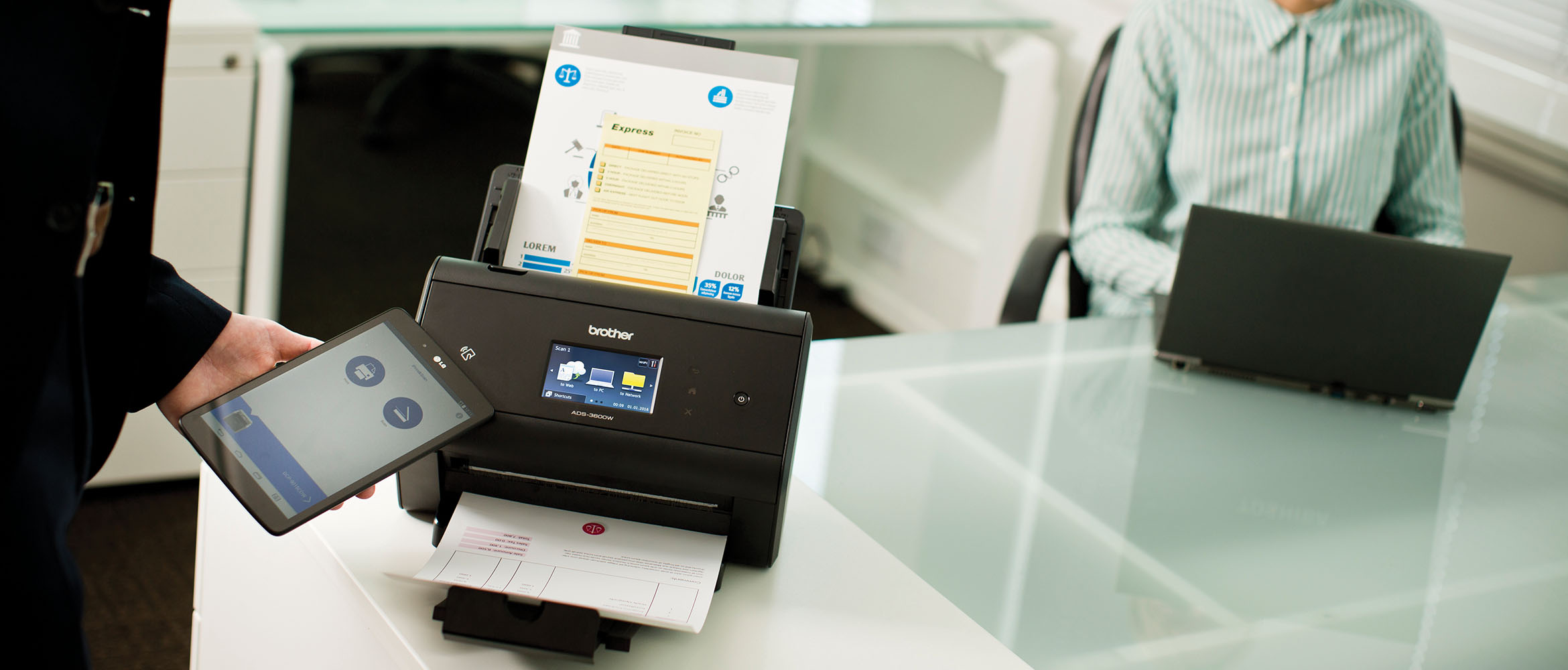 A fax document printing out from Brother fax machine
