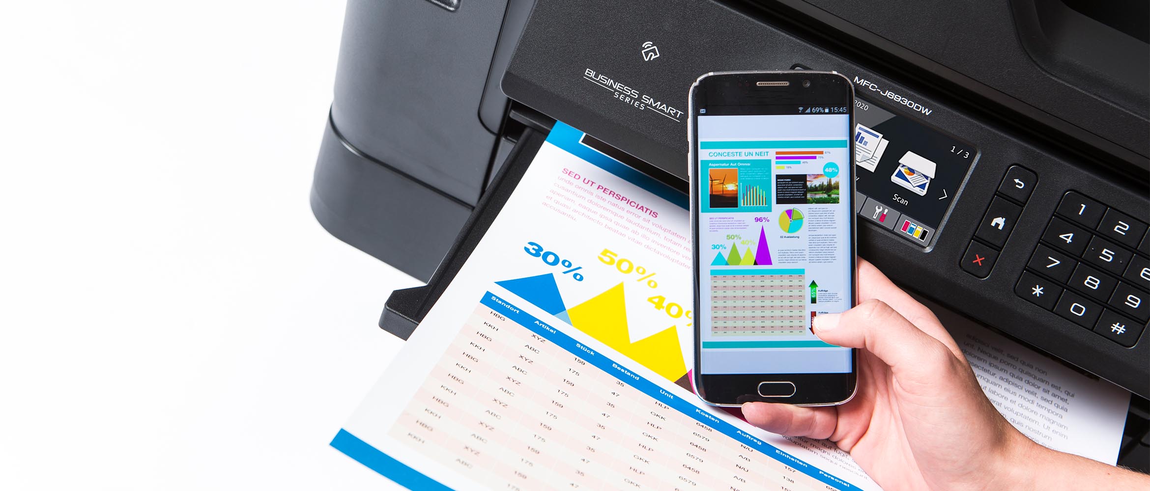 A fax document printing out from Brother fax machine