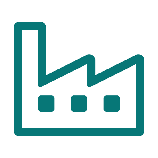 Green industrial factory icon