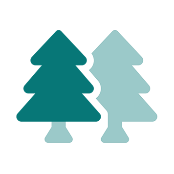 Two green trees icon