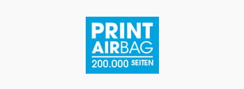 Drucken Airbag Logo, Druckvolumen 200.000 Seiten
