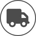Grey truck icon representing transport and logistics