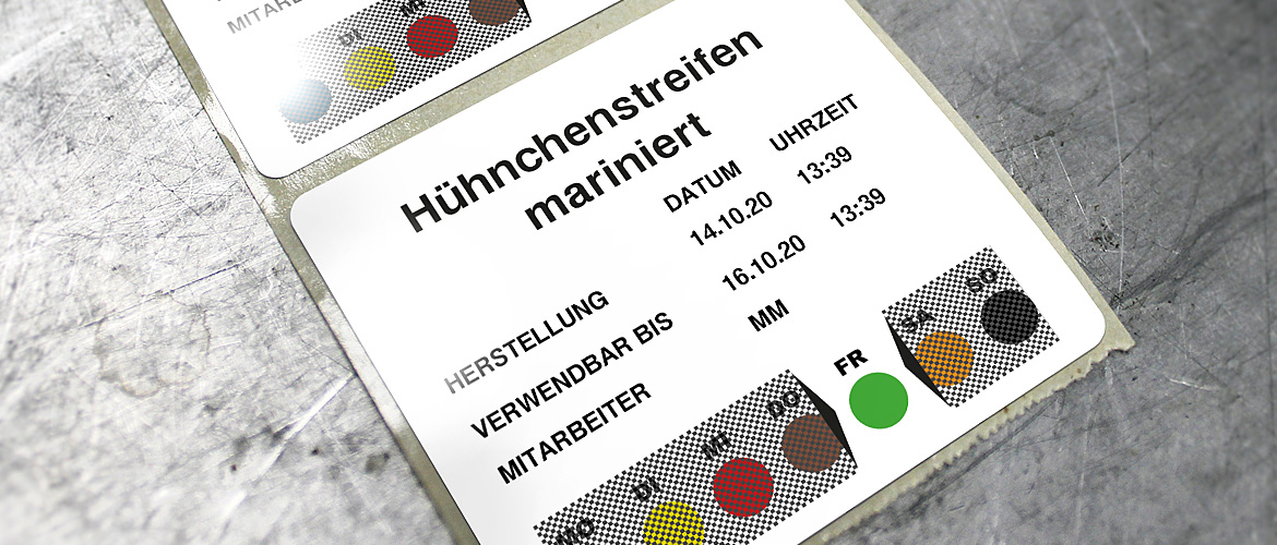 Brother WareRotationsetikett in Nahaufnahme, auf Metalltisch Liegend