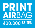 Drucken Airbag-Logo, Druckvolumen 400.000 Seiten