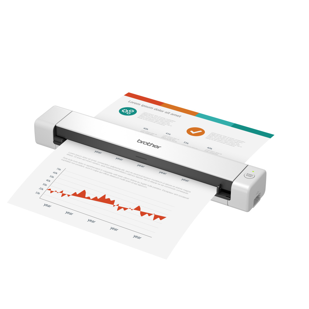 Brother DsMobile DS640 Tragbarer Dokumentscanner mit blauem ID-Karte, das in den Scanner eingesetzt ist