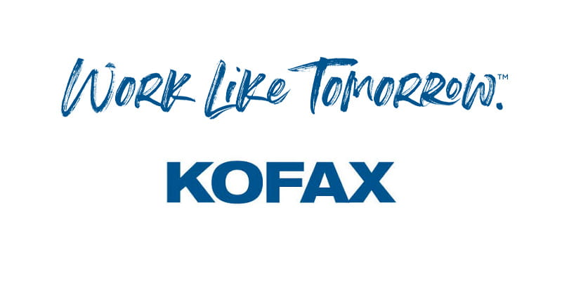 Kofax-Logo mit Anspruch - Arbeiten Sie wie morgen