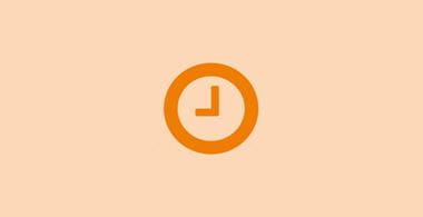 Orange Uhr Symbol auf hellorangem Hintergrund