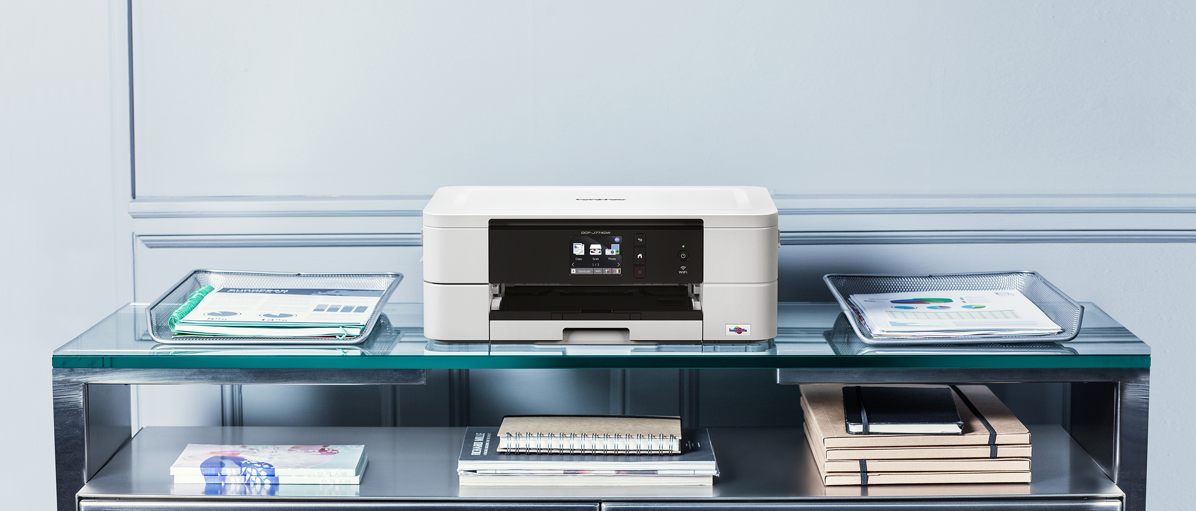 inkjet printer Brother MFC-J895DW sat on table