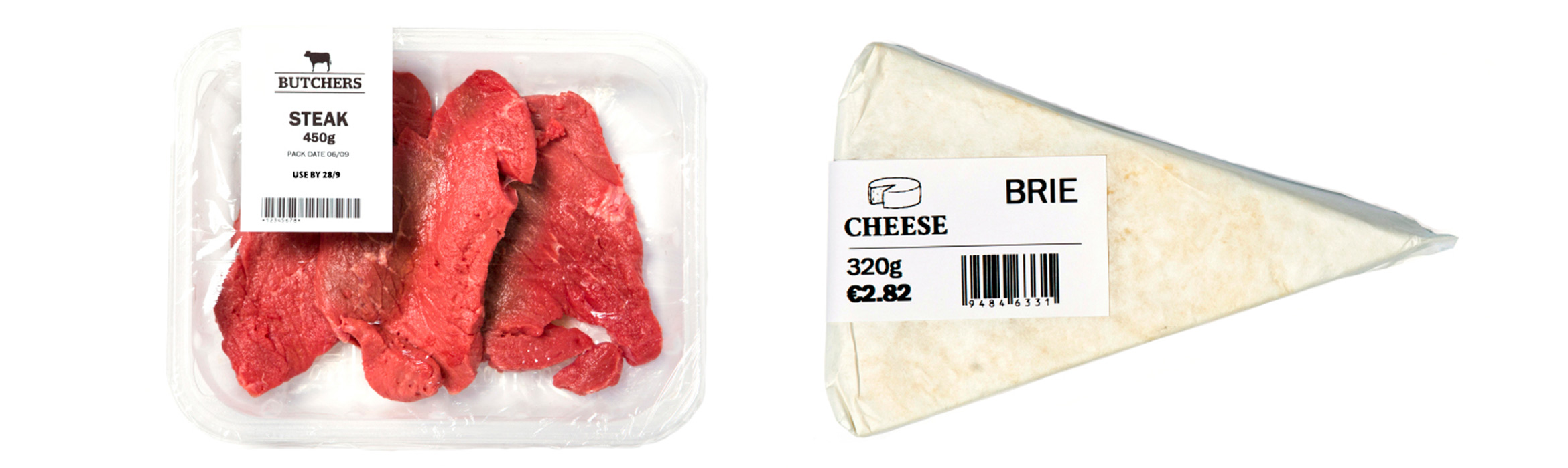 Etiquetas Brother en envasado carne y queso