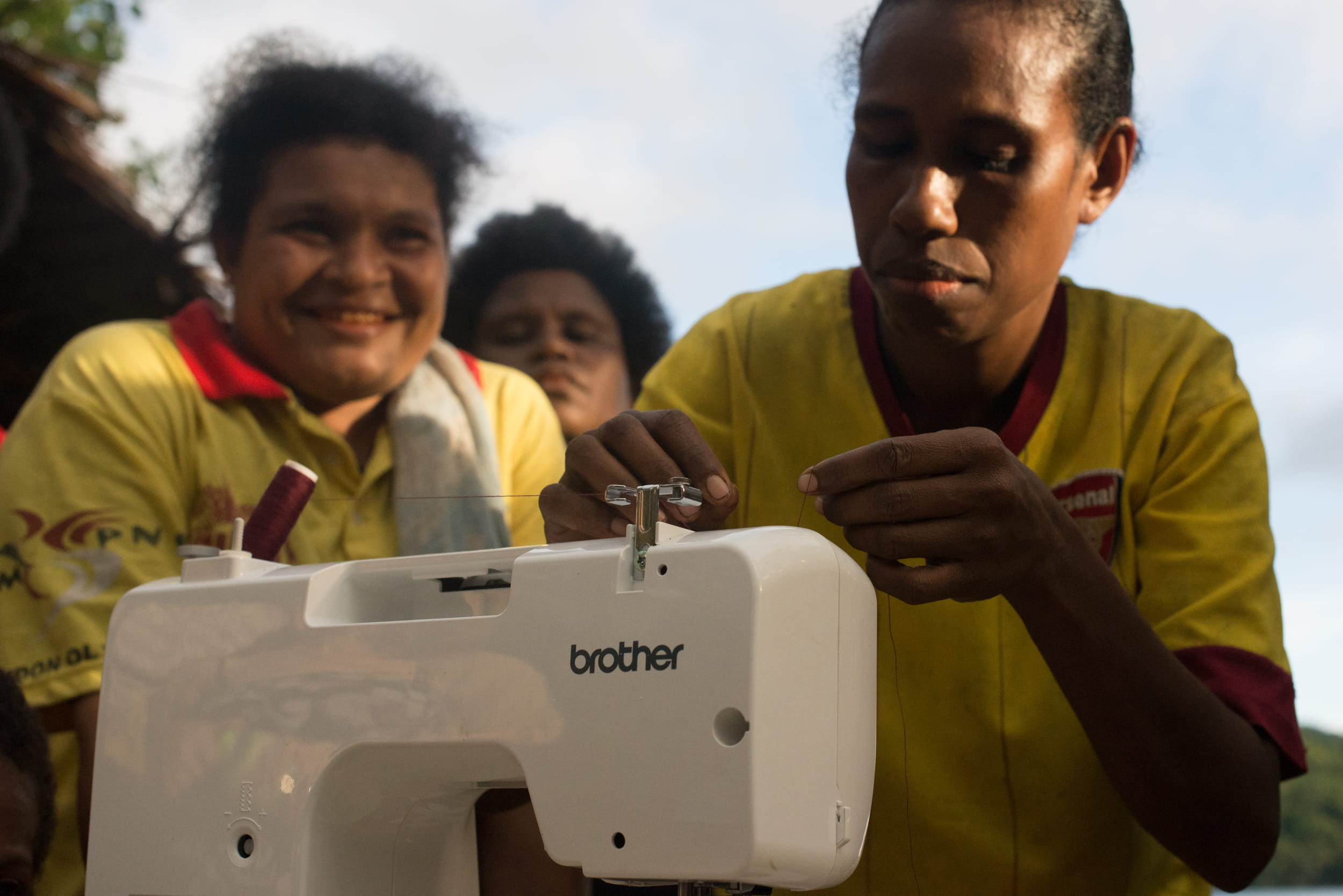 Stalie sewing group papua new guinea using a brother machine