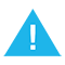Ikona výkřičníku v modrém trojúhelníku