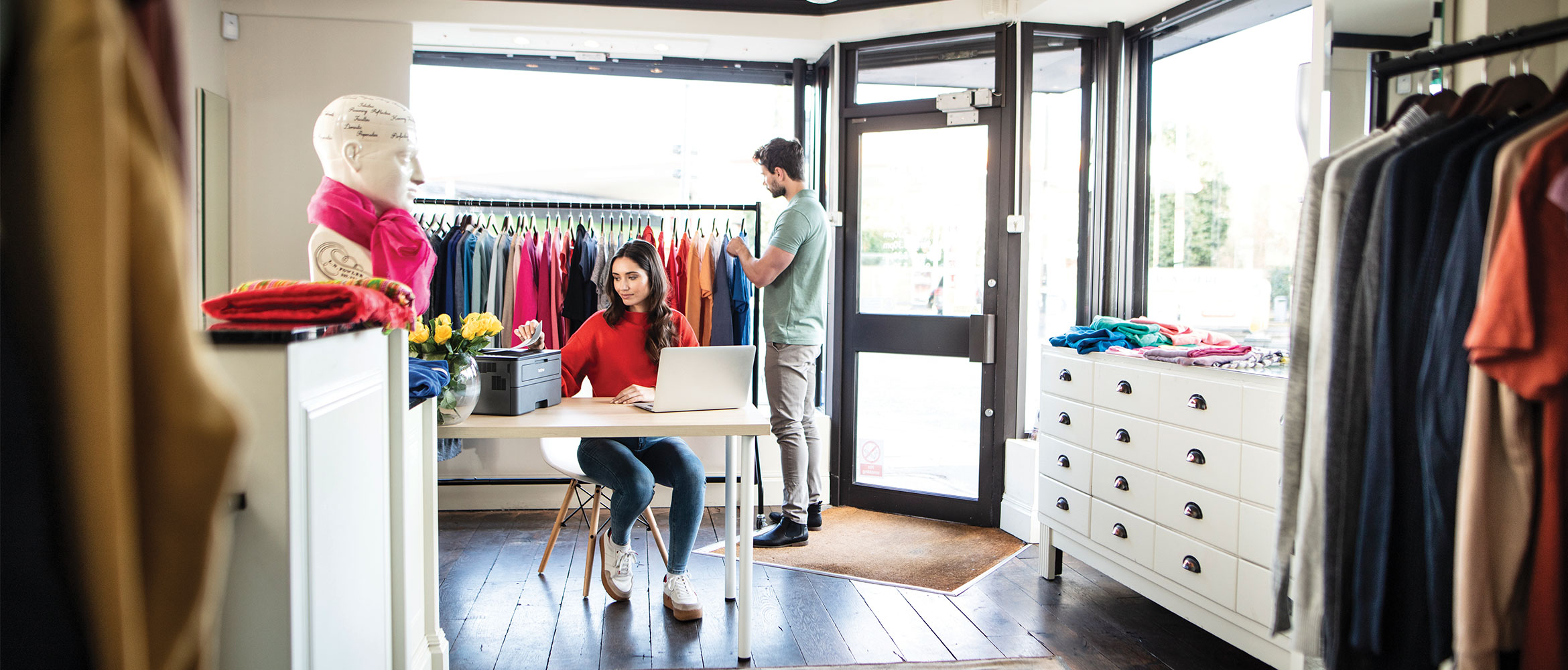 Environnement du magasin avec une imprimante Brother