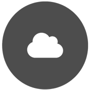 Dark grey circle with white cloud icon