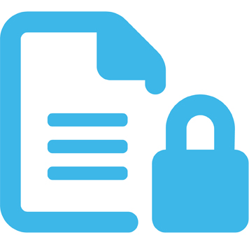 Icon of a document with padlock