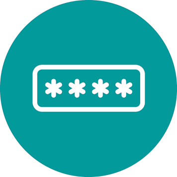 password icon in teal circle