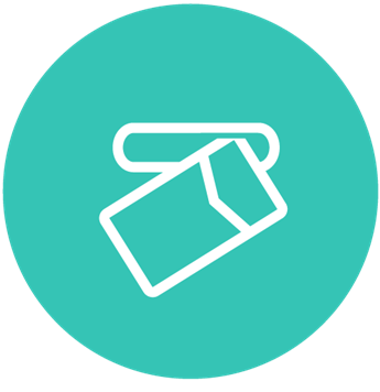 Teal icon demonstrating posting an envelope into a letterbox