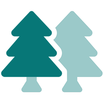 Two green trees icon