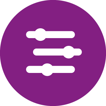 Purple icon representing customisable changes