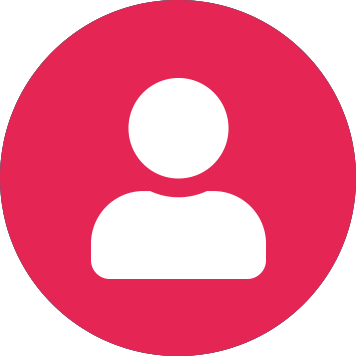 Bela ikona uporabnika na okroglem rožnatem ozadju
