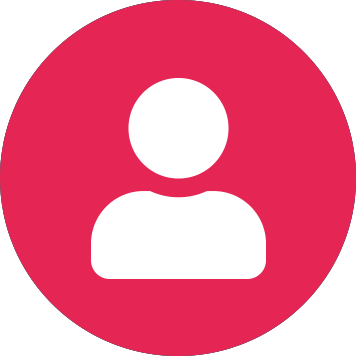 White user icon on pink circle background