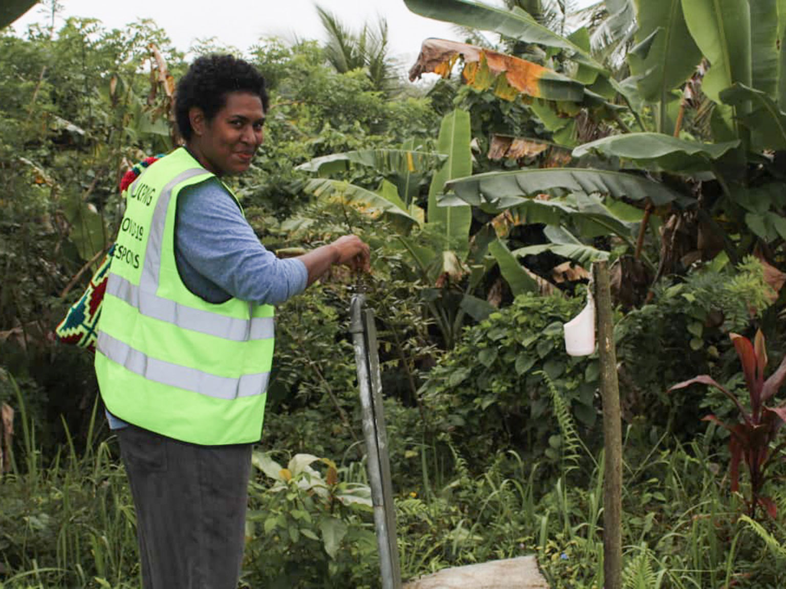 RWSSP staff, during a research visit to villages in Milne Bay assisting projects ran by Cool Earth that Brother have supported. 