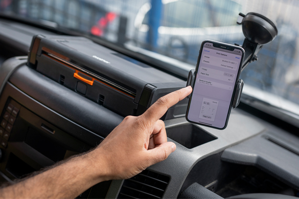 Delivery driver printing on the go
